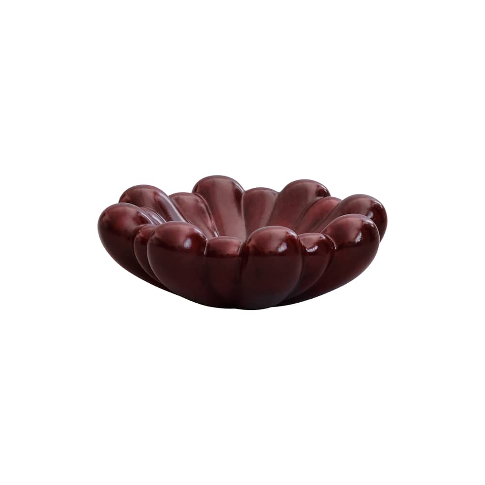 Coupe Bloom Medium céramique violet / Ø 28,5 x H 10,5 cm - 101 COPENHAGEN - Bordeaux - Béton fibré, Céramique