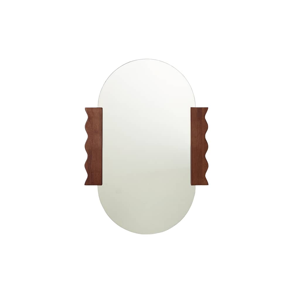 Heju X Nobodinoz Wall mirror wood brown / Small - 53 x 75 cm - NOBODINOZ - H 75 cm / Dark wood - Glass, Solid rubberwood