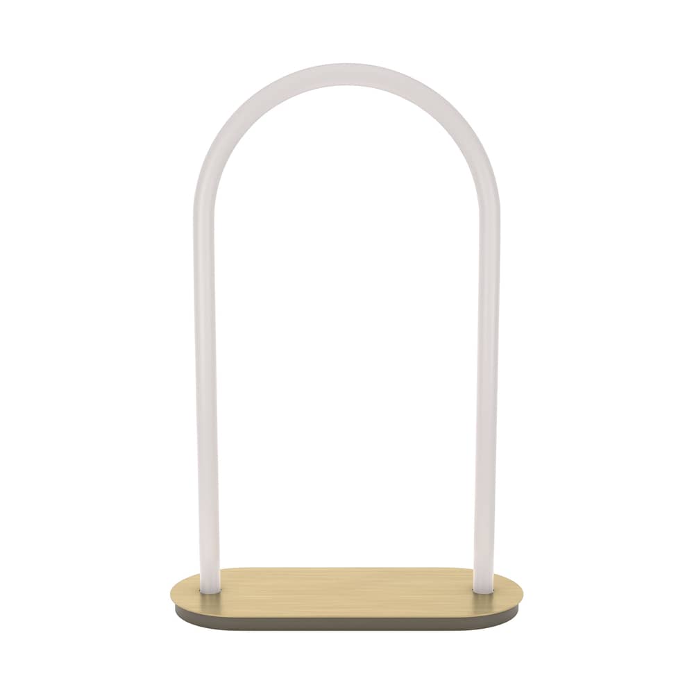 Lampe de table Unseen LED Large plastique blanc / H 60 cm / Seconde vie - Petite Friture - H 60 cm / Blanc & laiton - Laiton, Polycarbonate