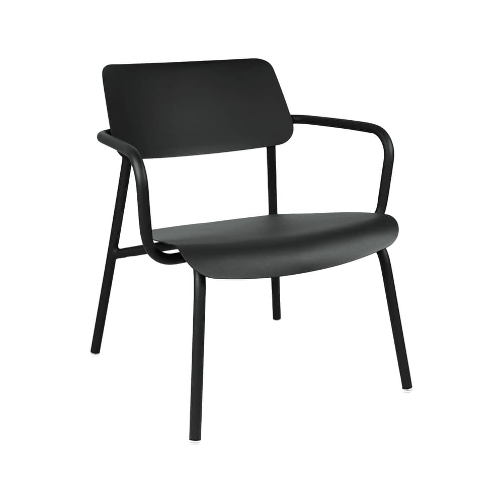Fauteuil bas empilable Studie métal noir - Fermob - Carbone - Aluminium