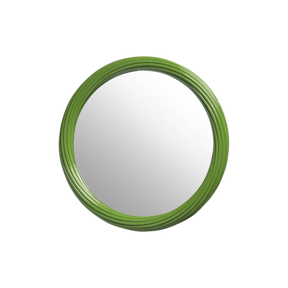 Miroir mural Churros vert / Ø 33.5 cm - & klevering - Vert - Résine, Verre