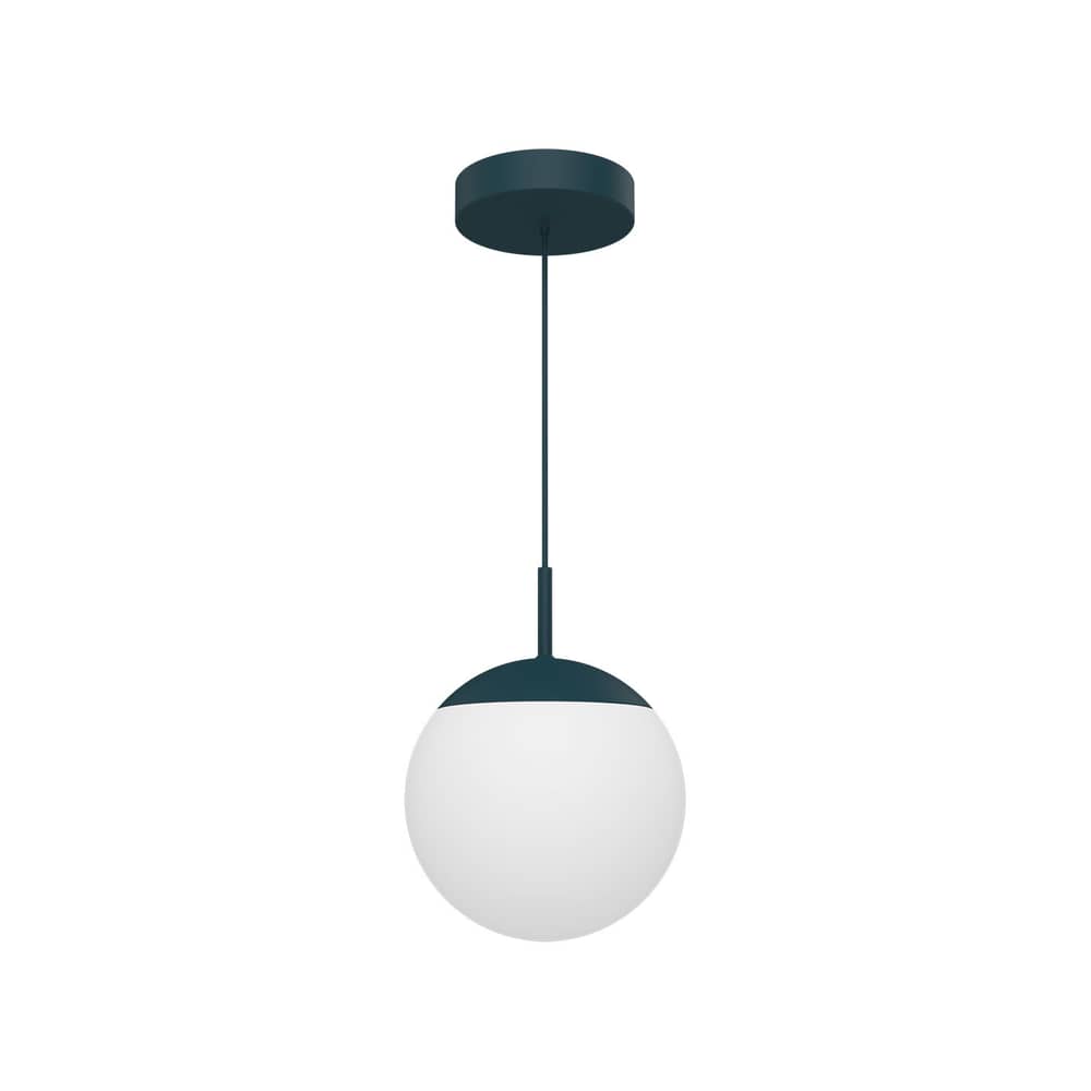 Mooon! LED Pendant metal glass blue / Glass sphere - Bluetooth - Ø 25 cm - Fermob - Acapulco blue - Aluminium, Glass