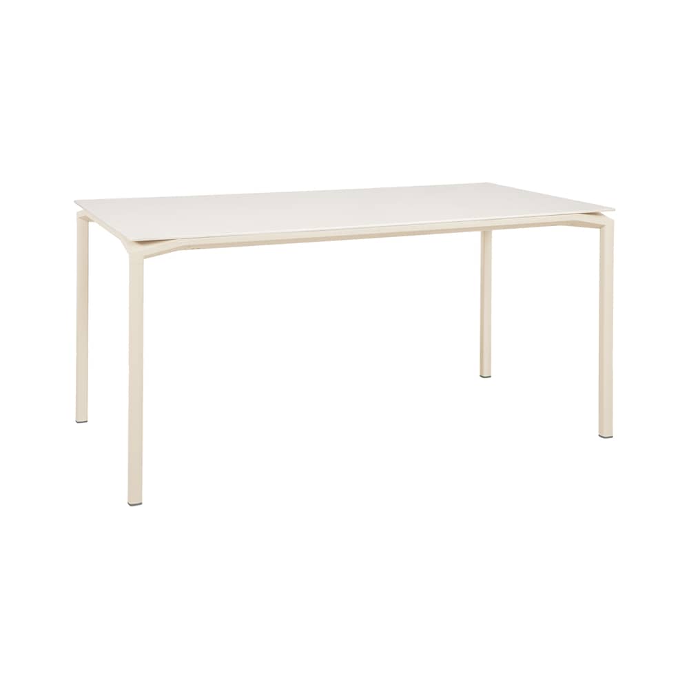 Table rectangulaire Calvi Minérale / 160 x 80 cm (6 personnes) - Plateau Dekton (aspect pierre) - Fermob - Beige (Dekton) / Pieds Beige latte - Aluminium laqué, Céramique Dekton