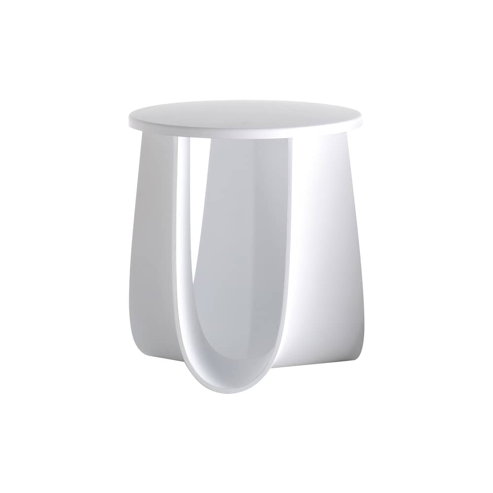 Tabouret Sag plastique blanc / Table H 44 cm - Assise polyuréthane / Nendo, 2016 - MDF Italia - Blanc - Polyuréthane