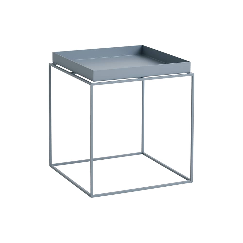 Tavolino d\'appoggio Tray metallo blu / 40 x 40 x H 44 cm - Hay - Blu ardesia - Acciaio termolaccato