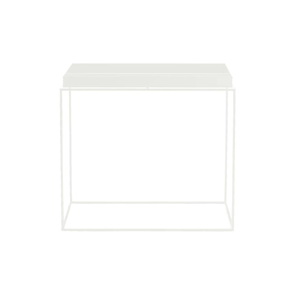Tray Coffee table metal white / 60 x 40 x H 54 cm - Hay - White - Lacquered steel