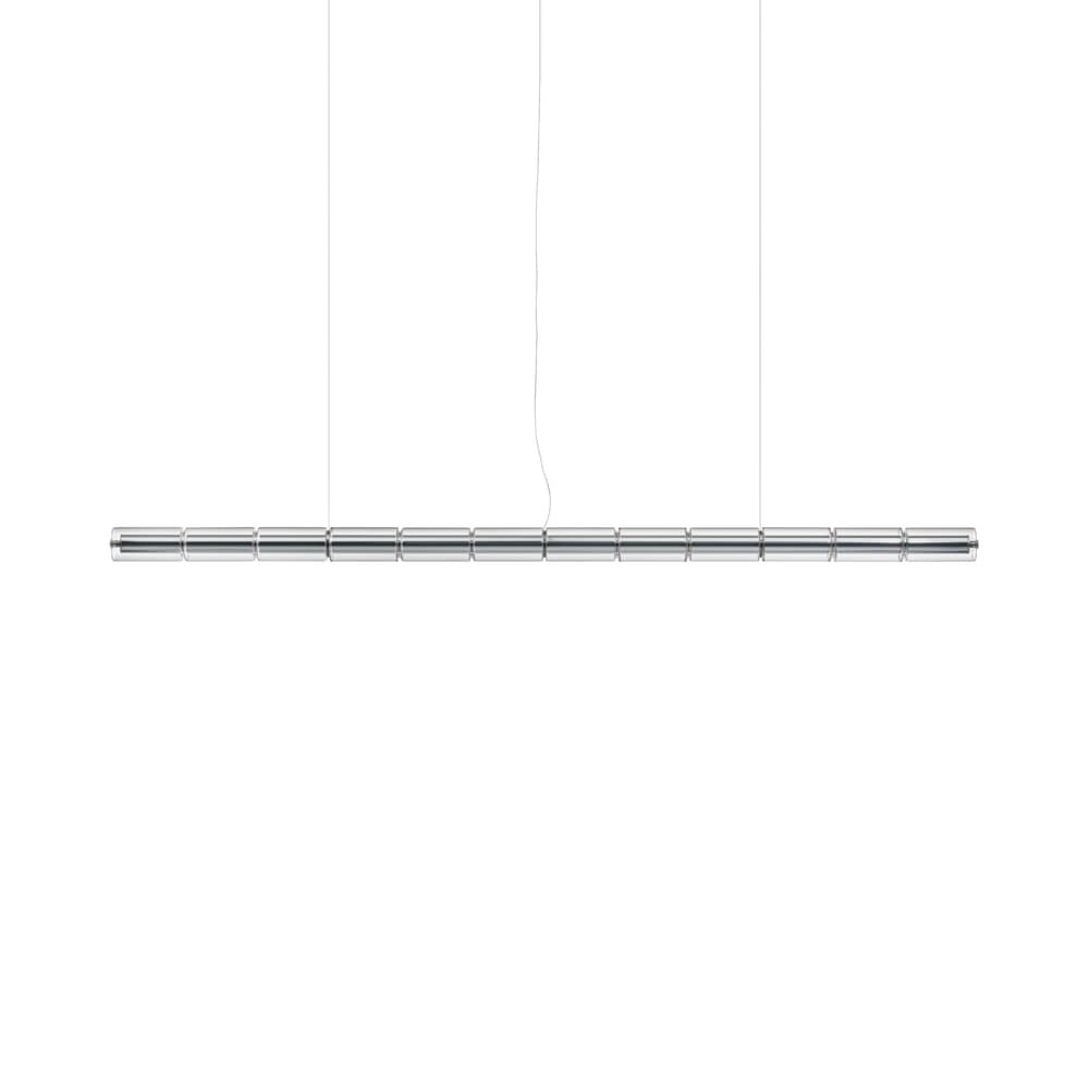 Suspension Luce Cilindrica S3 verre transparent / L 250 cm - Flos - L 250 cm - Aluminium poli, Verre borosilicaté