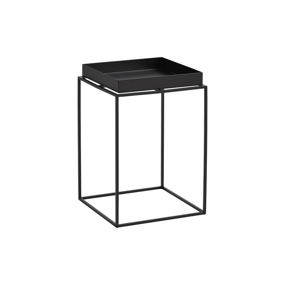 Table d\'appoint Tray Small High / 30 x 30 x H 44 cm - Hay - Noir - Acier thermolaqué