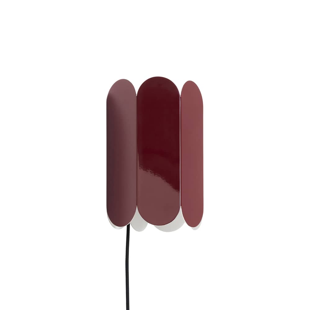 Arcs Wall light with plug metal red / Steel - L 17 x H 25 cm - Hay - Red - Steel