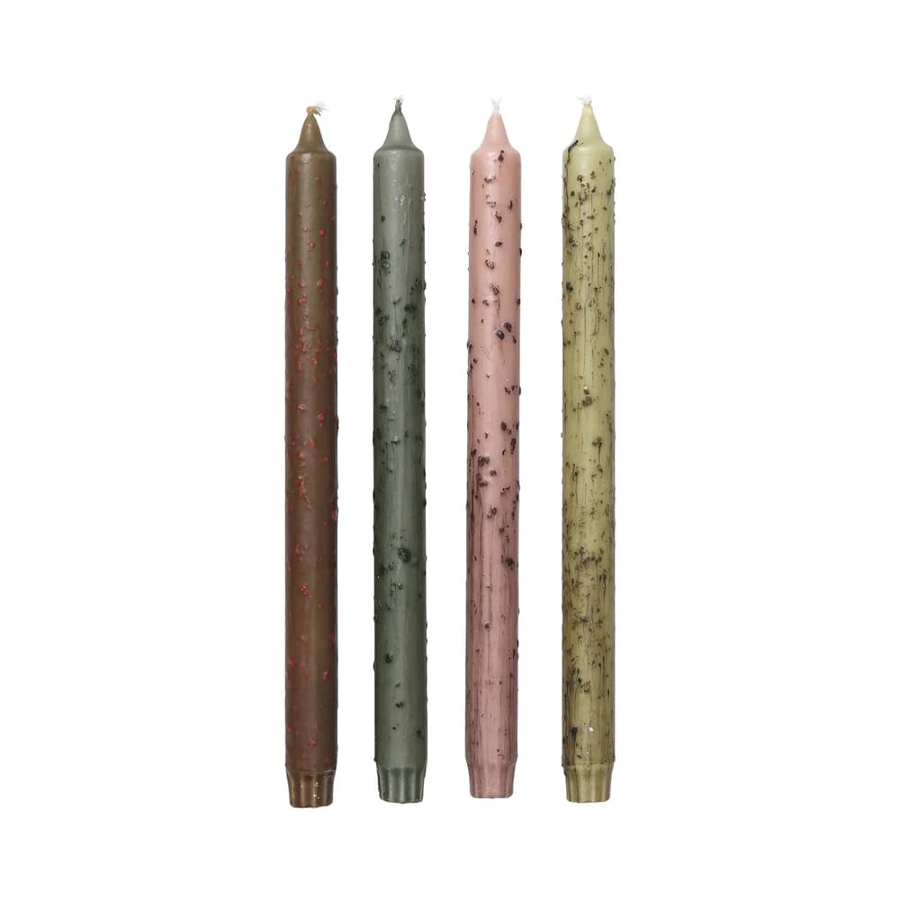 Bougie longue Mura / Set de 4 - H 30 cm - Ferm Living - Multicolore - Stéarine végétale