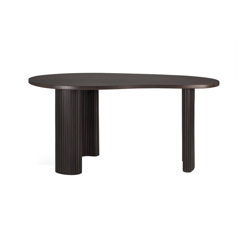 Bureau Boomerang bois naturel / 160 x 83 cm - Acajou massif - Ethnicraft - Acajou brun foncé - Acajou massif teinté