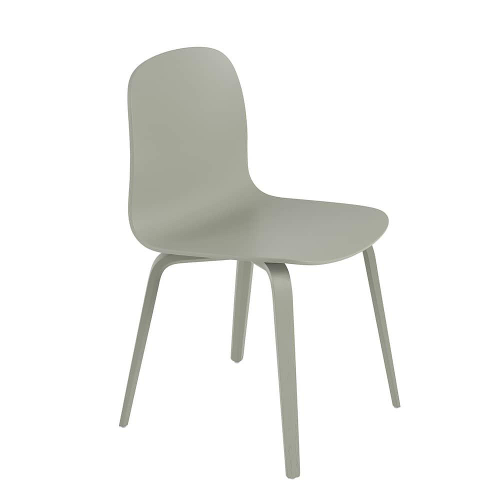 Chaise Visu bois vert / Pieds bois / Seconde vie - Muuto - Vert Sauge - Contreplaqué de frêne
