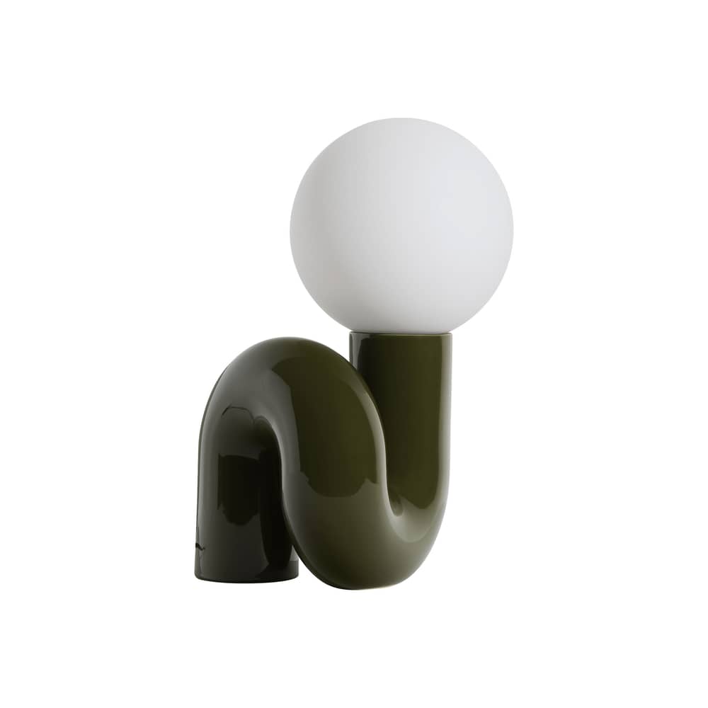 Lampe de table Neotenic Grande céramique vert / L 34 x H 51 cm / Seconde vie - Petite Friture - Vert - Céramique émaillée, Verre soufflé bouche