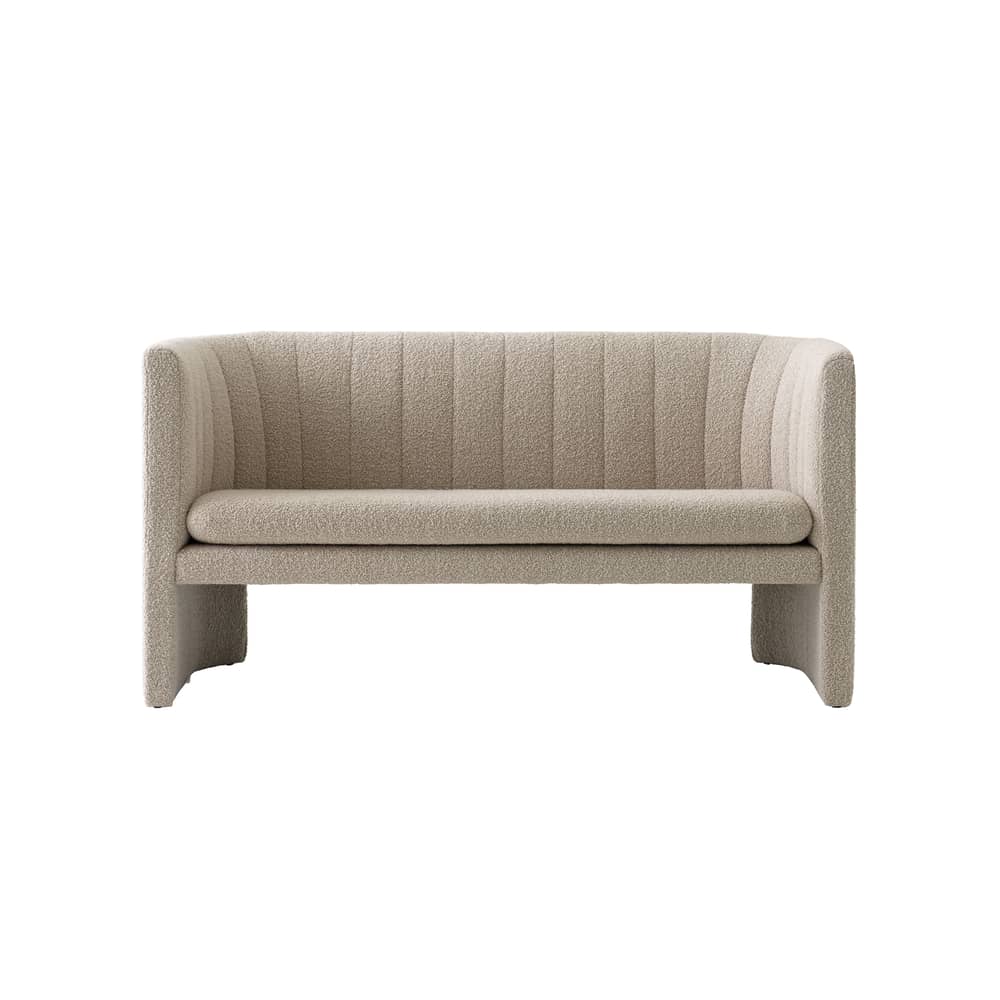 Divano destro Loafer SC25 tessuto bianco beige / L 150 cm - Tessuto riccio - &tradition - Beige (Tessuto riccio) - Espanso, Legno, Poliestere, Tessuto bouclé