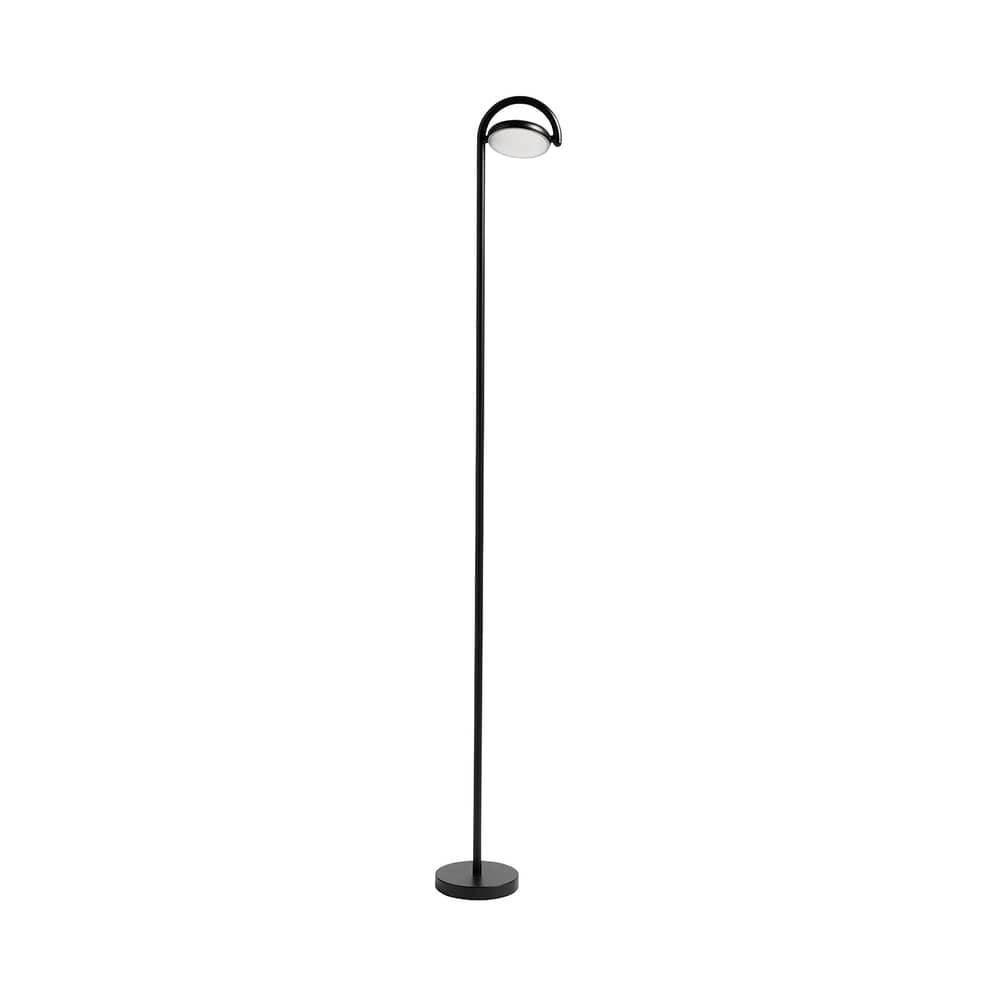 Marselis Floor lamp metal black / Adjustable diffuser - H 126 cm - Hay - Black - Aluminium, Cast iron, Nylon, Polycarbonate, Steel