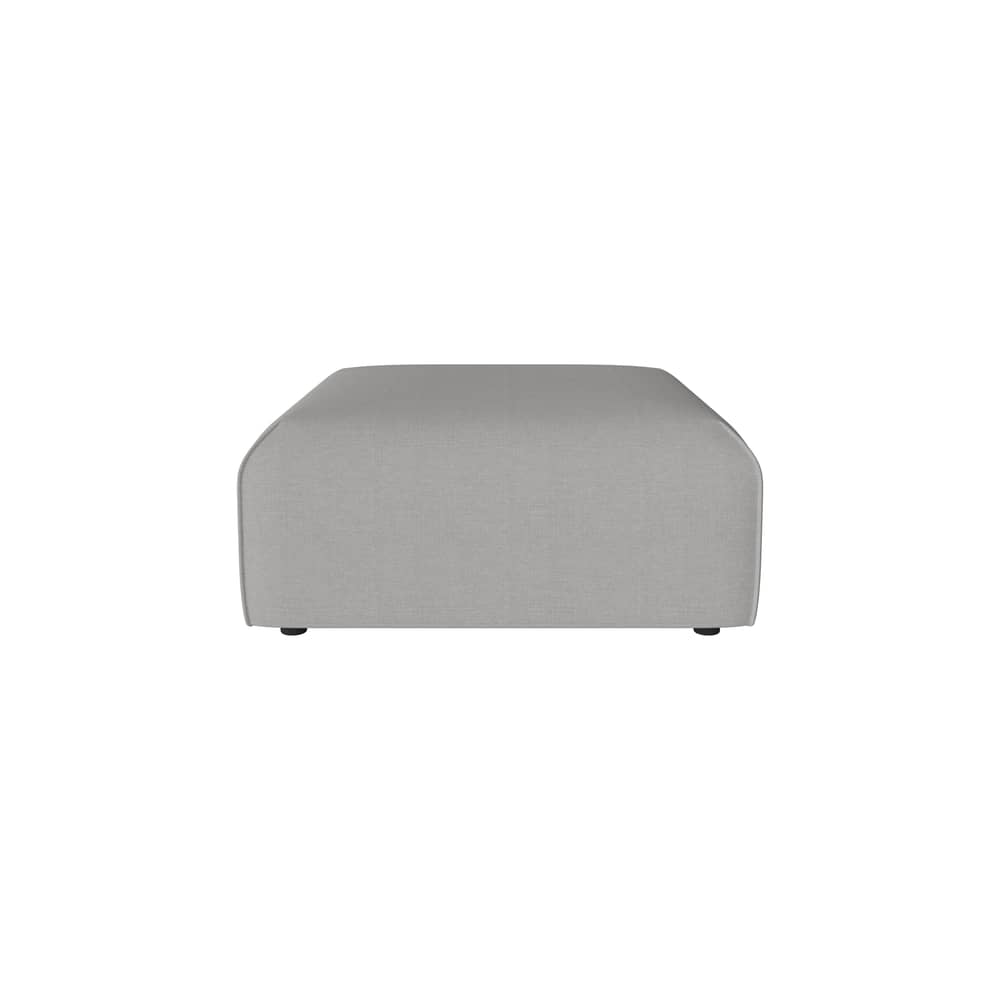 Pouf d\'extérieur Arke tissu gris / Canapé de jardin modulable - 90 x 90 cm - Bolia - Gris clair (tissu d\'extérieur Brezza) - Bois, Mousse, Tissu outdoor