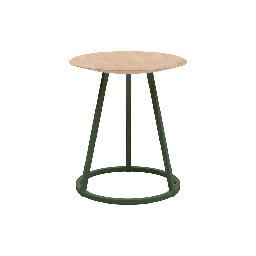 Tabouret Gustave métal vert - Hartô - Vert cendré / frêne naturel - Frêne massif, Métal laqué