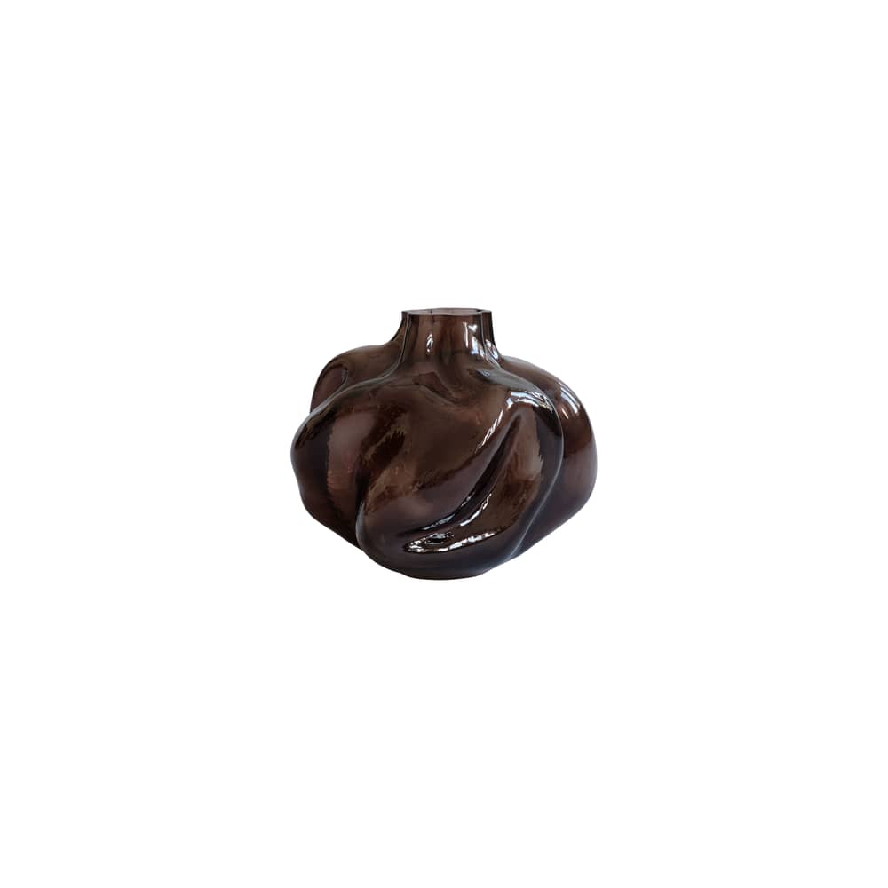 Wabi Medio Vase glass brown / Ø 32.5 x H 28 cm - 101 COPENHAGEN - Medio / Smoky brown - Mouth blown glass