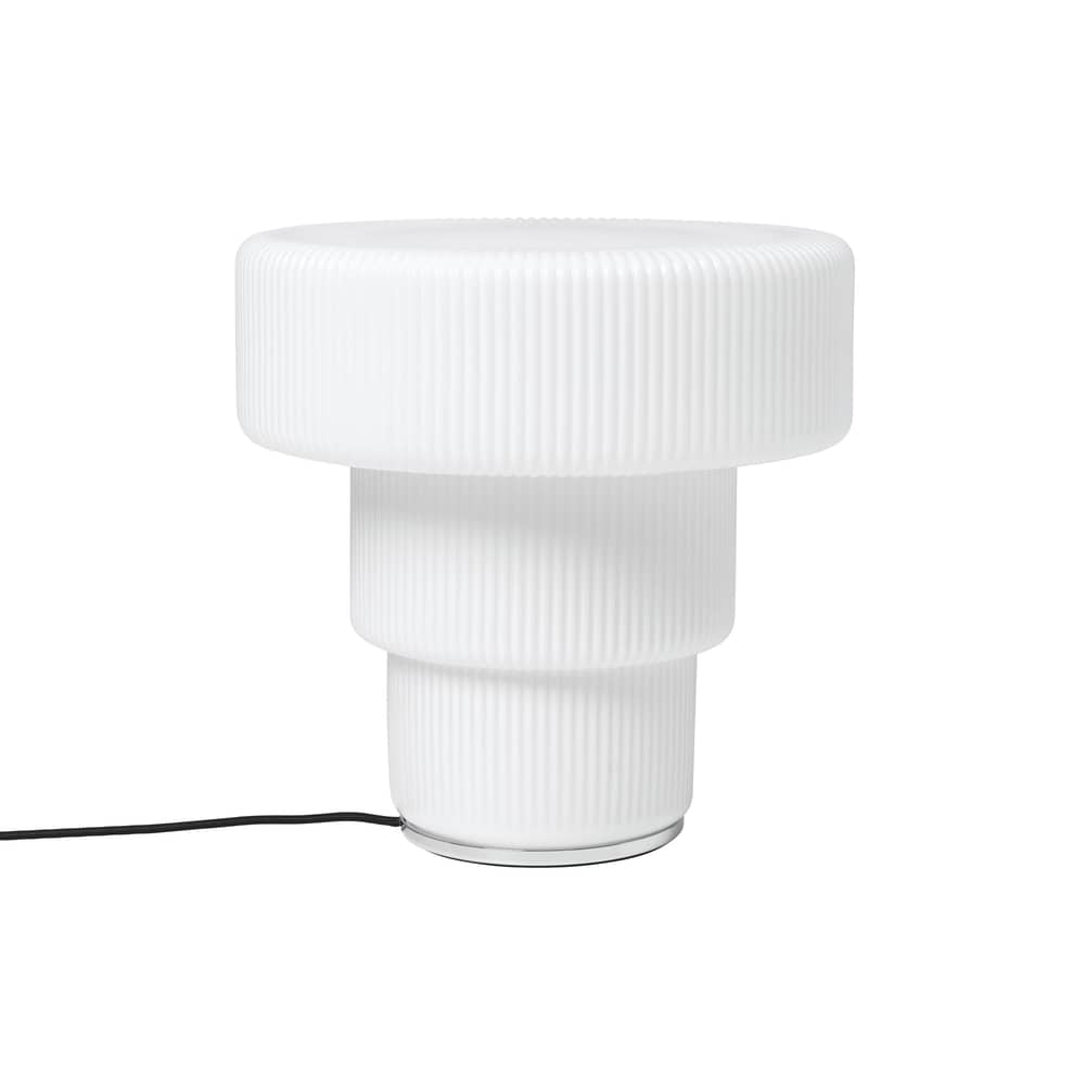 Lampe de table Ripple verre blanc / Ø 28 x H 28 cm - Ferm Living - Blanc - Verre soufflé bouche