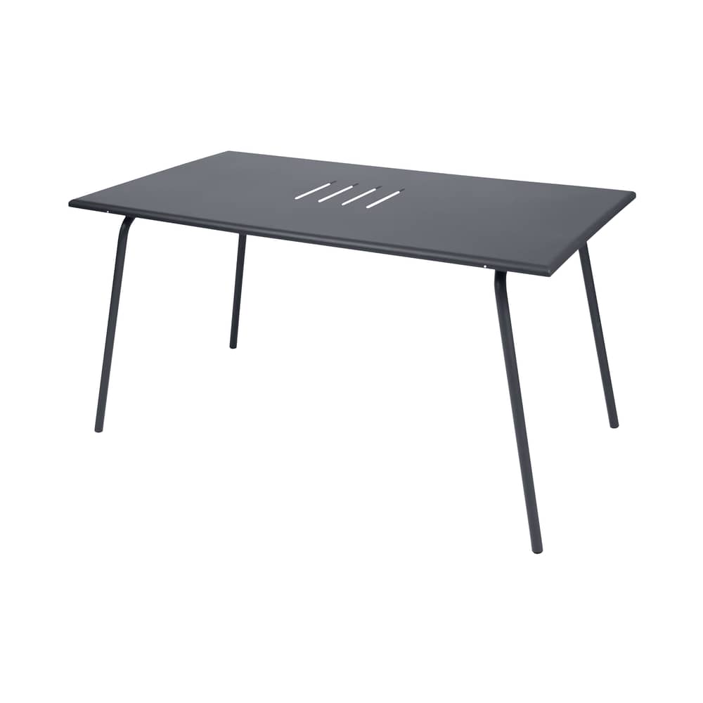 rechteckiger Tisch Monceau metall grau schwarz / 146 x 80 cm - für 6 Personen - Fermob - Anthrazit - bemalter Stahl