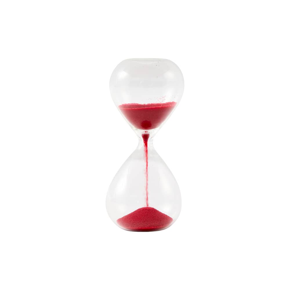 Sablier Ball XXS rouge /  30 sec. - H 8,5 cm - Pols Potten - Rouge corail - Sable teinté, Verre