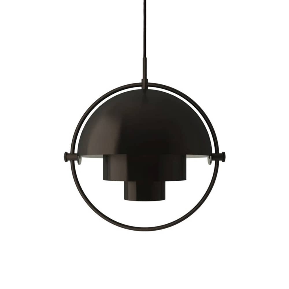 Suspension Multi-Lite Small / Ø 25 cm - Modulable & orientable / Réédition 1972 - Gubi - Laiton noir / Cercle laiton noir - Métal