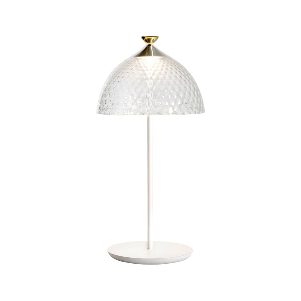 Pumo LED Table lamp plastic material transparent / Recycled - Kartell - Transparent / White - Aluminium, Recycled PMMA