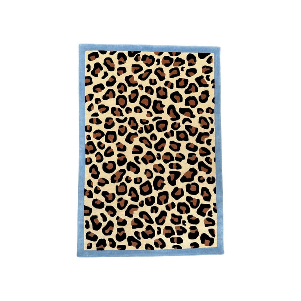 Teppich Blue Leopard textil braun / 180 x 120 cm - Getuftete Wolle, handgetuftet - COLORTHERAPIS - 180 x 120 cm / Braun & Blau - Wolle aus Neuseeland