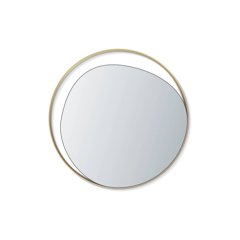 Ellipse Wall mirror gold metal / Ø 80 cm - RED Edition - Silver mirror / Brass - Brass, Glass, Wood