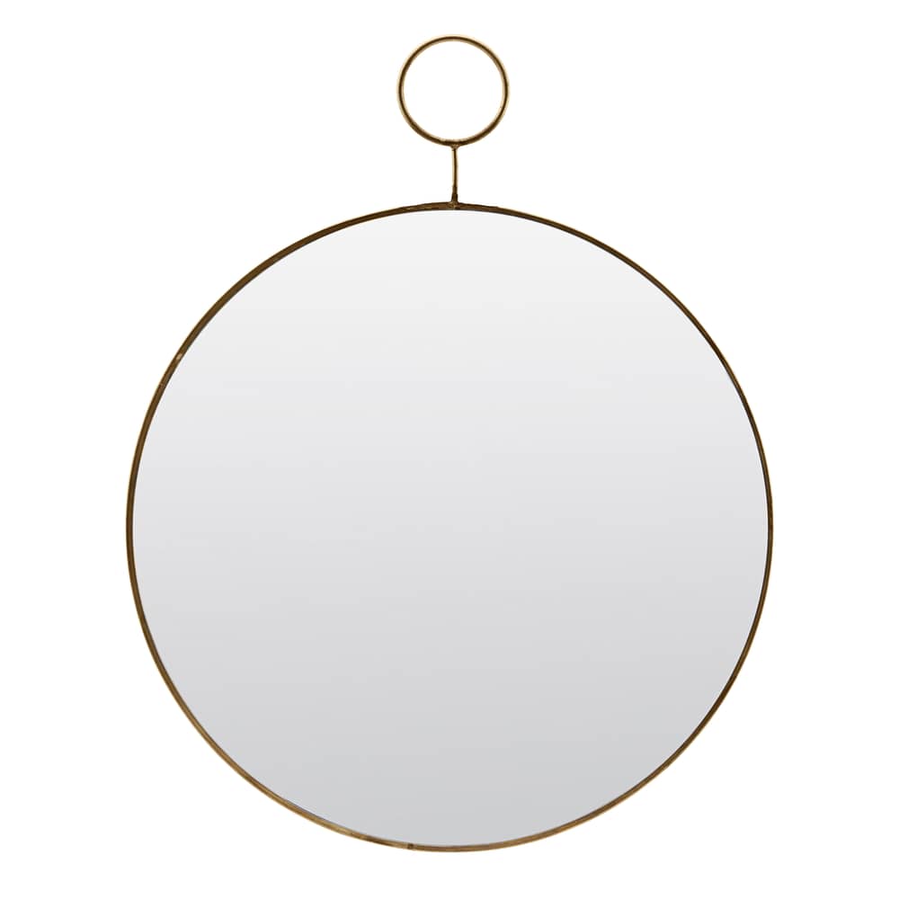 Wandspiegel The loop glas gold spiegel metall / Messing - Ø 32 cm - House Doctor - Messing - Messing, Spiegel-Finish