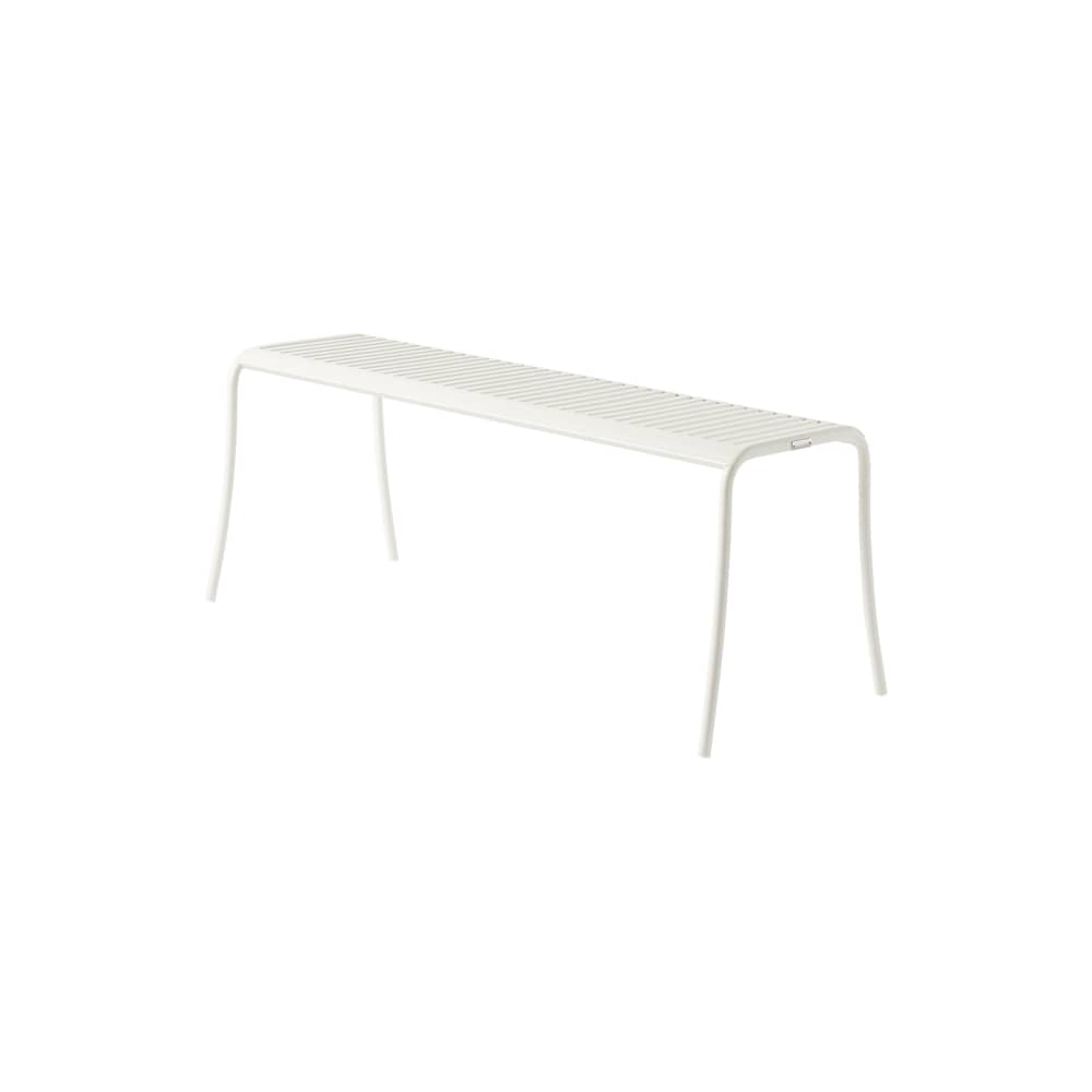 Bank Patio Lames metall weiß / Latten - B 116 cm - Tolix - Pures Weiß - rostfreier Stahl