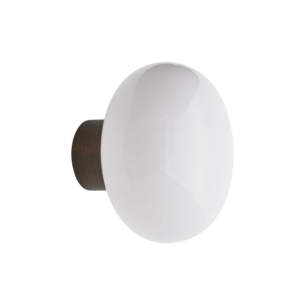 Applique Karl-Johan vetro bianco / IP 20 - Base legno - NEW WORKS - Bianco / Rovere fumé - Rovere, Vetro