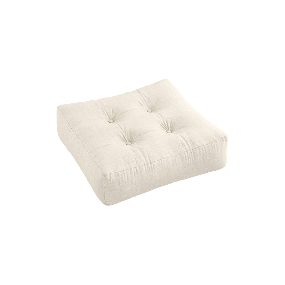 Pouf More tessuto bianco / 70 x 70 cm - Fatto a mano in Europa - KARUP - Lino 914 (tessuto cotone) - Cotone, Fibre miste, Poliestere