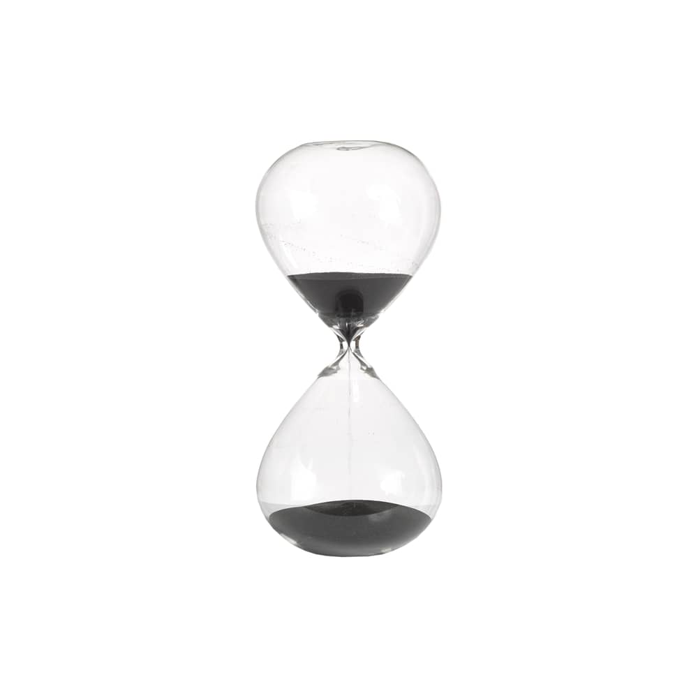 Sablier Ball Medium verre noir transparent / 90 min - H 30 cm - POLSPOTTEN - Noir / Transparent - Verre