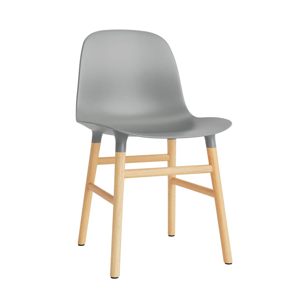 Stuhl Form plastikmaterial grau / Stuhlbeine aus Eiche - Normann Copenhagen - Grau / Eiche - Eiche, Polypropylen