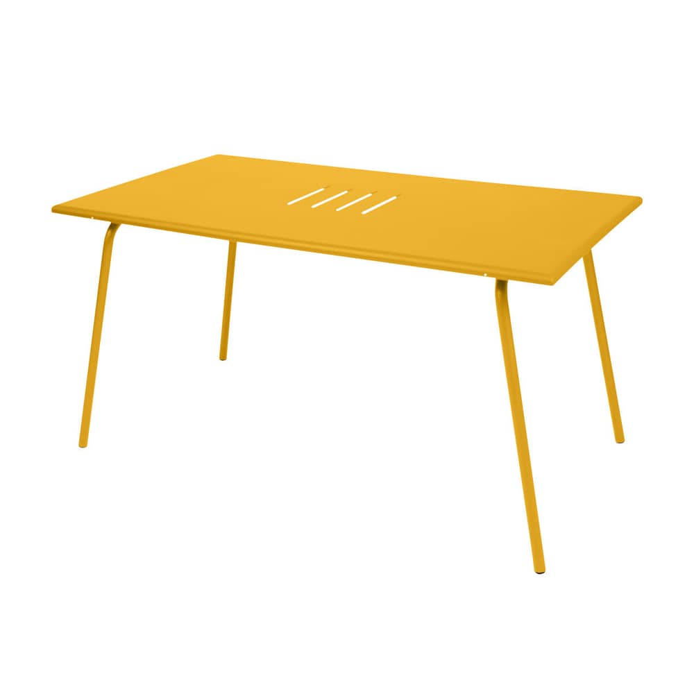Table rectangulaire Monceau / 146 x 80 cm - 6 personnes - Fermob - Miel texturé - Acier peint