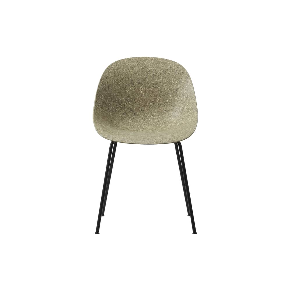 Mat Chair cane & fibres brown / Navy Alga - Normann Copenhagen - Alga (dark) / Base, legs Black - Powder coated steel, Seagrass