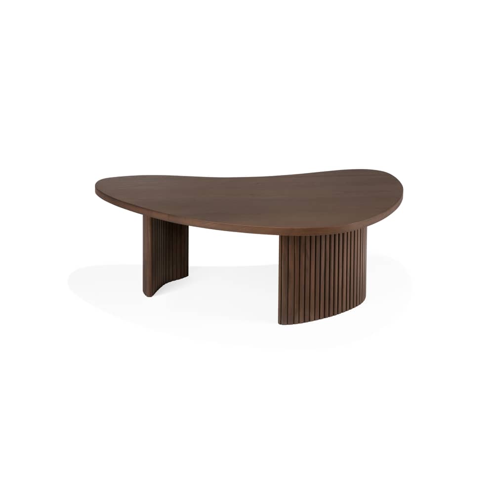 Couchtisch Boomerang holz braun / 90 x 61 x H 29 cm - Teak braun - Ethnicraft - Teak braun - Massives Teakholz