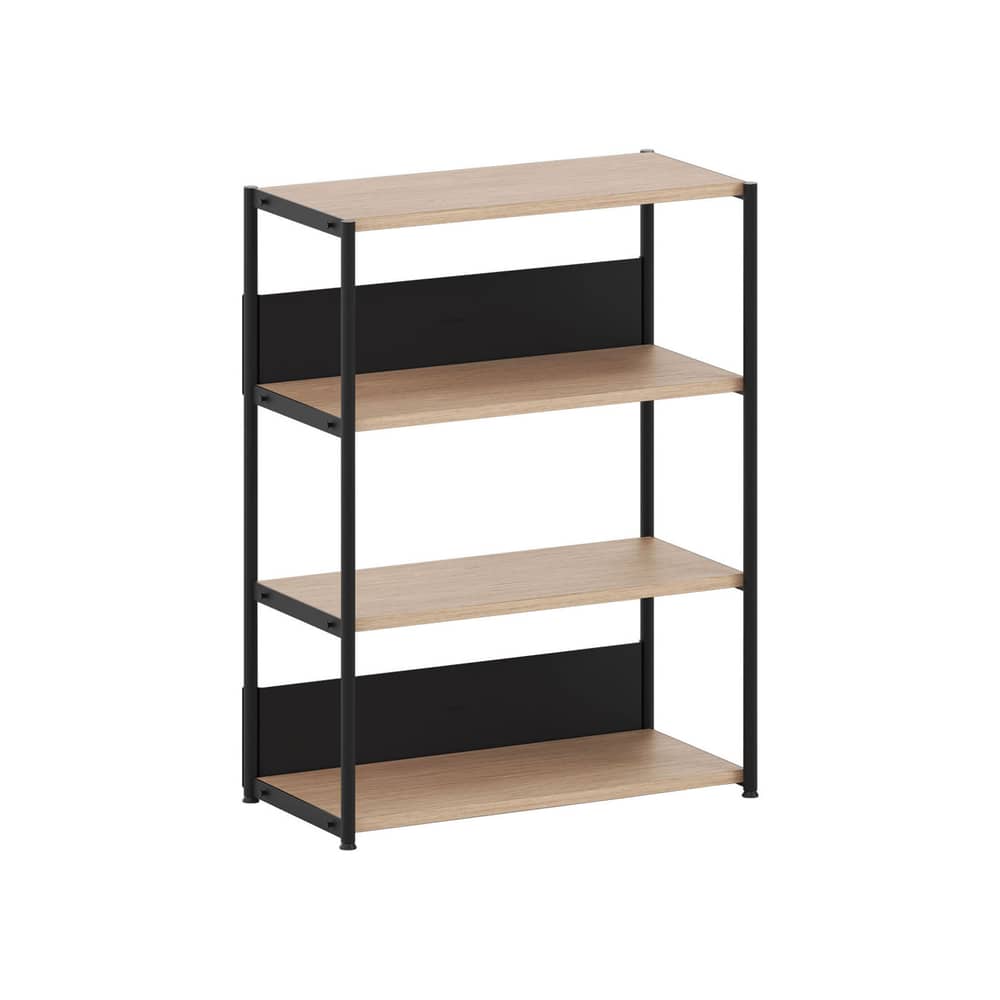 Etagère UNIT 3 / H 110 x L 84 cm - TIPTOE - Noir graphite / Chêne - Acier thermolaqué, Bois éco-certifié
