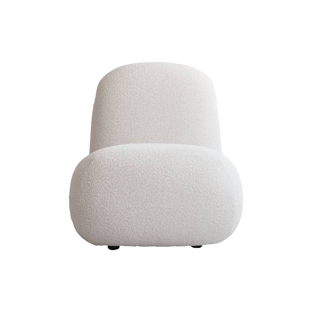 Fauteuil rembourré Toe Flat blanc / Tissu bouclé - 101 COPENHAGEN - Blanc cassé (tissu bouclé) - Bois, Mousse, Tissu bouclé