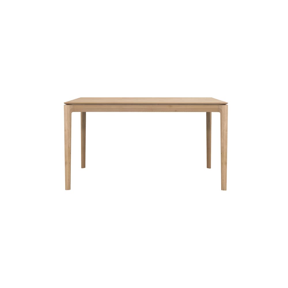 Bok Rectangular table natural wood / Solid oak 140 x 80 cm / 6 people - Ethnicraft - 140 x 80 cm / Oak - Oiled solid oak