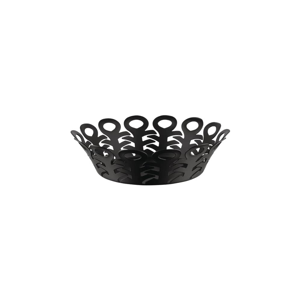Corbeille Vimini métal noir Small / Ø 22 cm - Alessi - Noir - Acier
