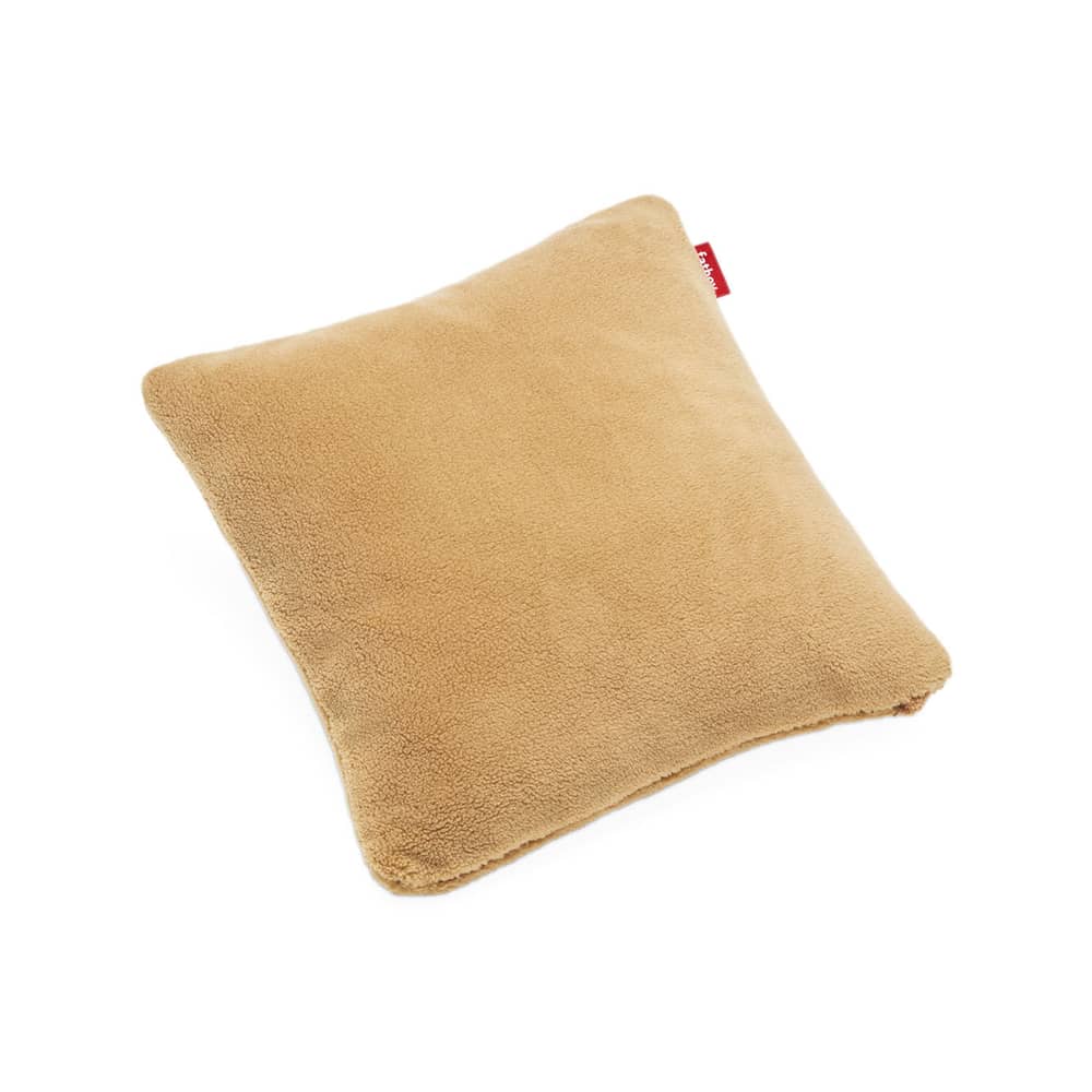 Coussin Square Teddy tissu marron / Tissu duveteux - 50 x 50 cm - Fatboy - Latte - Polypropylène, Tissu peluche