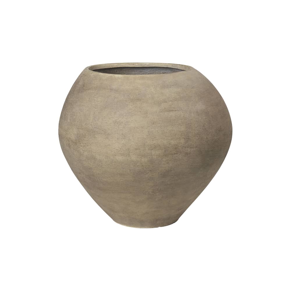 Dodu Tall Flowerpot stone brown / Ø 58 x H 51 cm - Cement - Ferm Living - Ø 58 x H 51 cm / Light brown - Painted cement finish