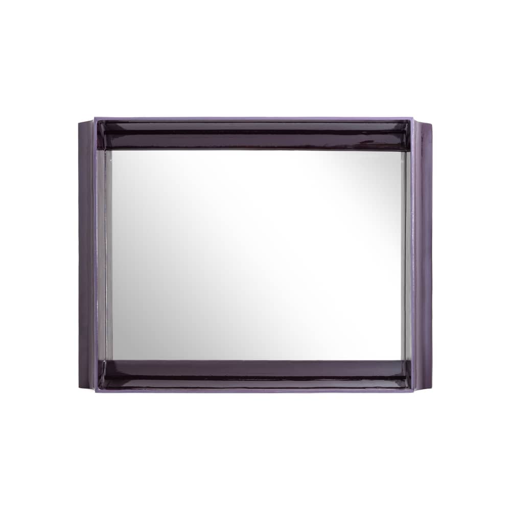 Miroir mural Coves céramique violet / Avec étagère - 80 x 60 cm - Magis - Aubergine - Céramique, Verre