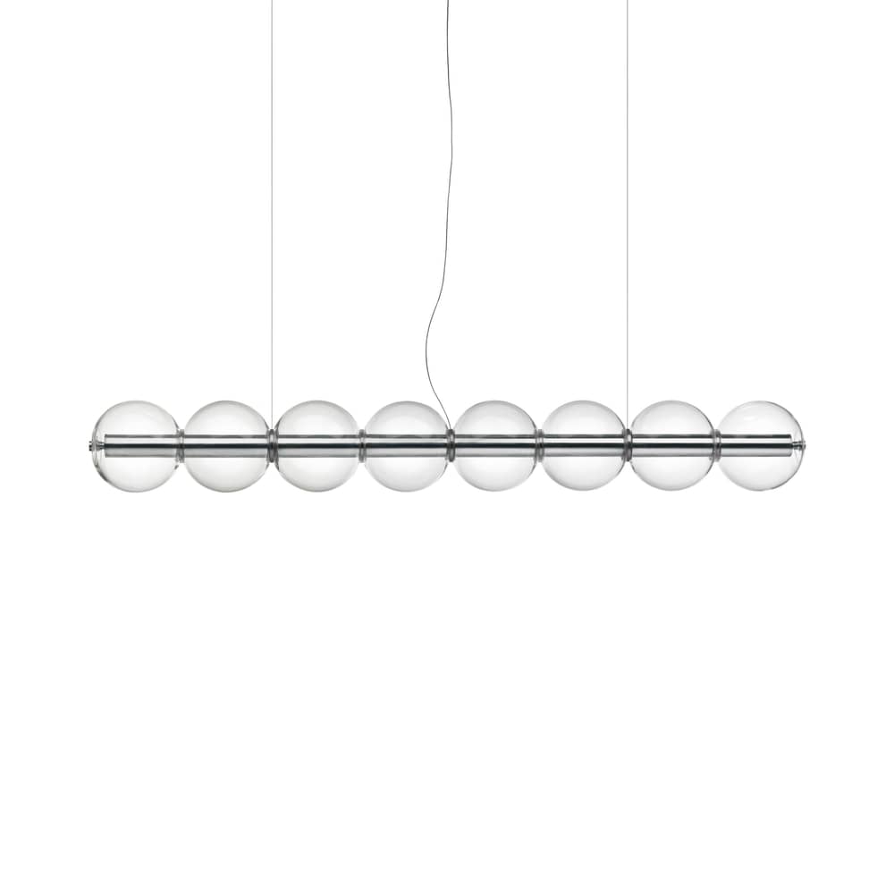 Suspension Luce Sferica S1 verre transparent / L 167 cm - Flos - L 167 cm - Aluminium poli, Verre soufflé main