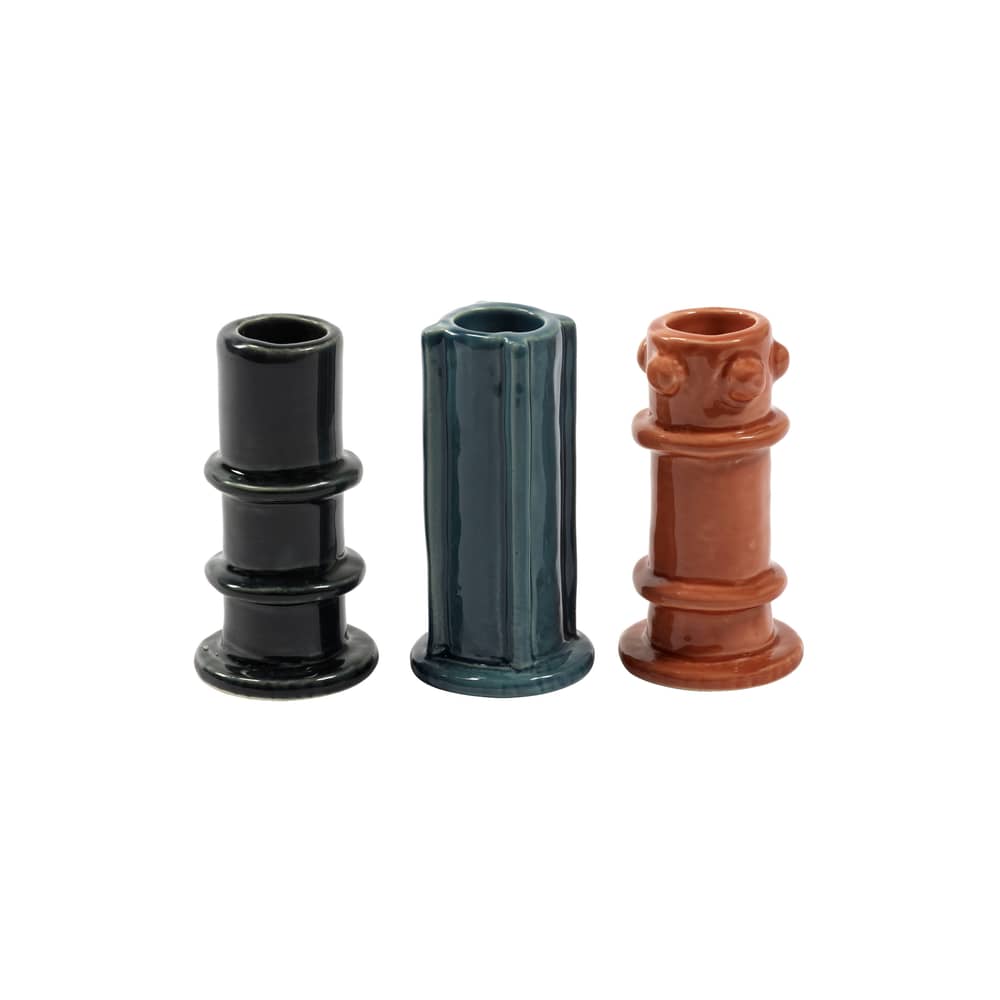 Kerzenleuchter Molly 03 Serax / Set von 3 - H 10 cm - Bunt - Keramik ...