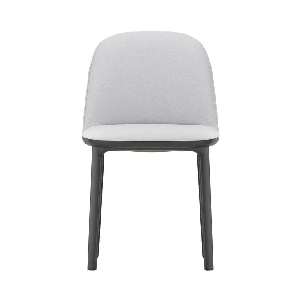 Chaise rembourrée Softshell Side Chair tissu gris / 4 pieds - Vitra - Gris Galet (tissu Dumet) - Mousse polyuréthane, Polyamide renforcé de fibre de verre, Tissu