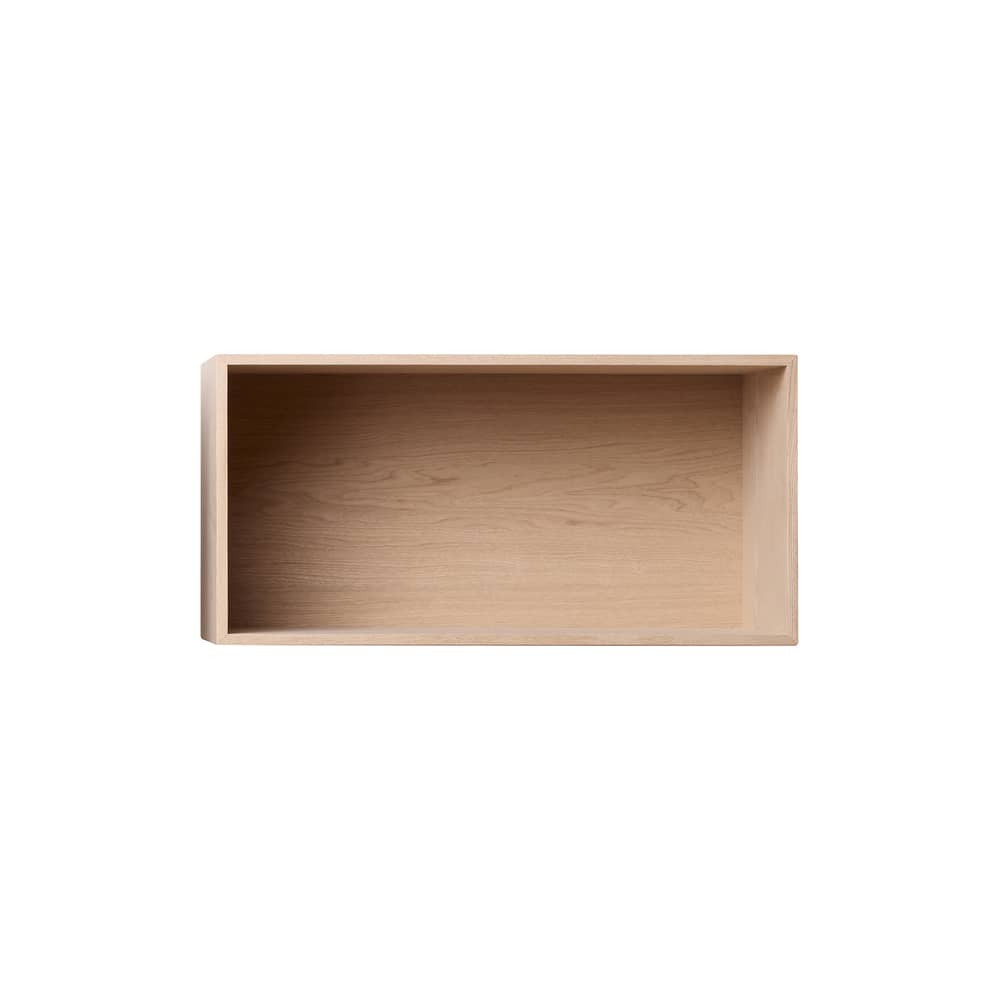 Scaffale Mini Stacked legno naturale / Large rettangolare 49x24 cm / Con fondo - Muuto - Rovere - MDF impiallacciato rovere