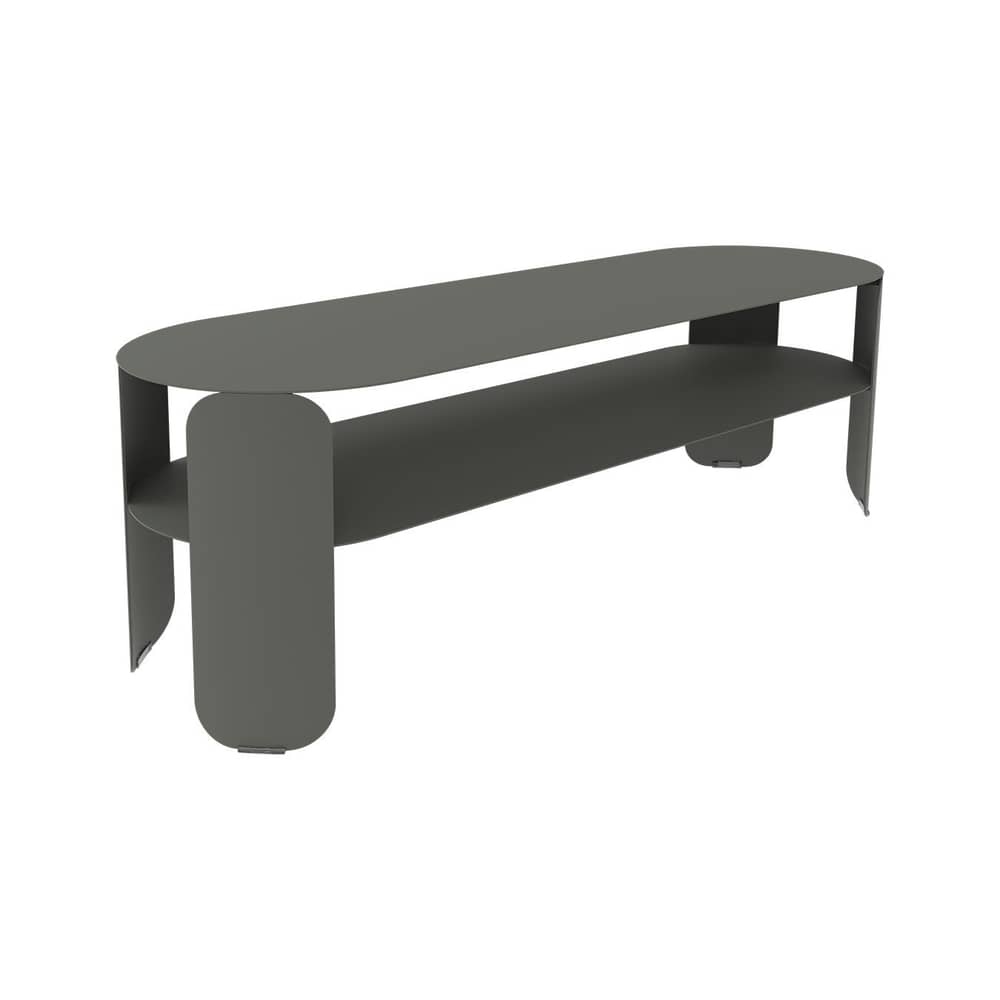 Console basse Bebop métal vert / 120 x 40 x H 42 cm - Fermob - Romarin - Acier, Aluminium